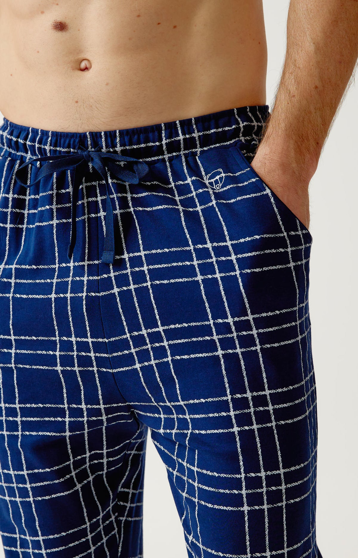 Pyjama en jersey de coton épais Homme Lewis Tradi marine 4