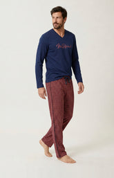 Pyjama en jersey de coton épais Homme Millésimé bordeaux 4