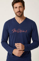 Pyjama en jersey de coton épais Homme Millésimé bordeaux 2