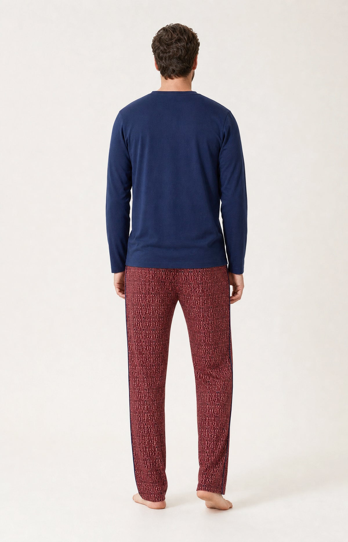 Pyjama en jersey de coton épais Homme Millésimé bordeaux 7