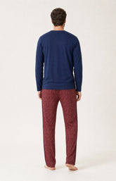 Pyjama en jersey de coton épais Homme Millésimé bordeaux 7