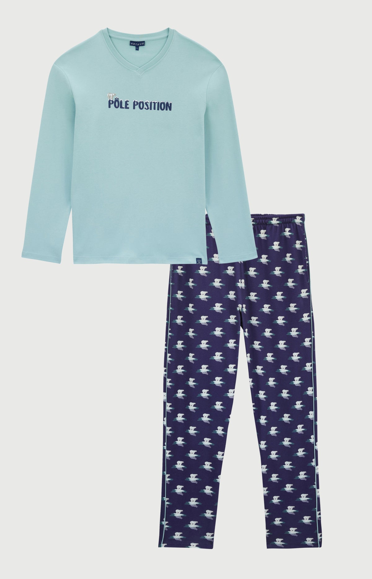 Pyjama en jersey de coton épais Homme Pôle position marine 3