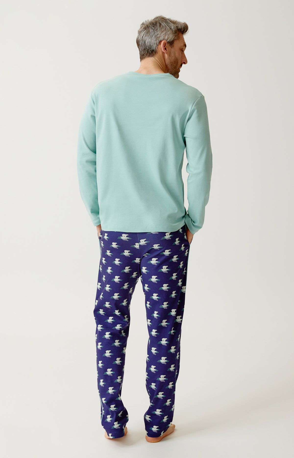 Pyjama en jersey de coton épais Homme Pôle position marine 6