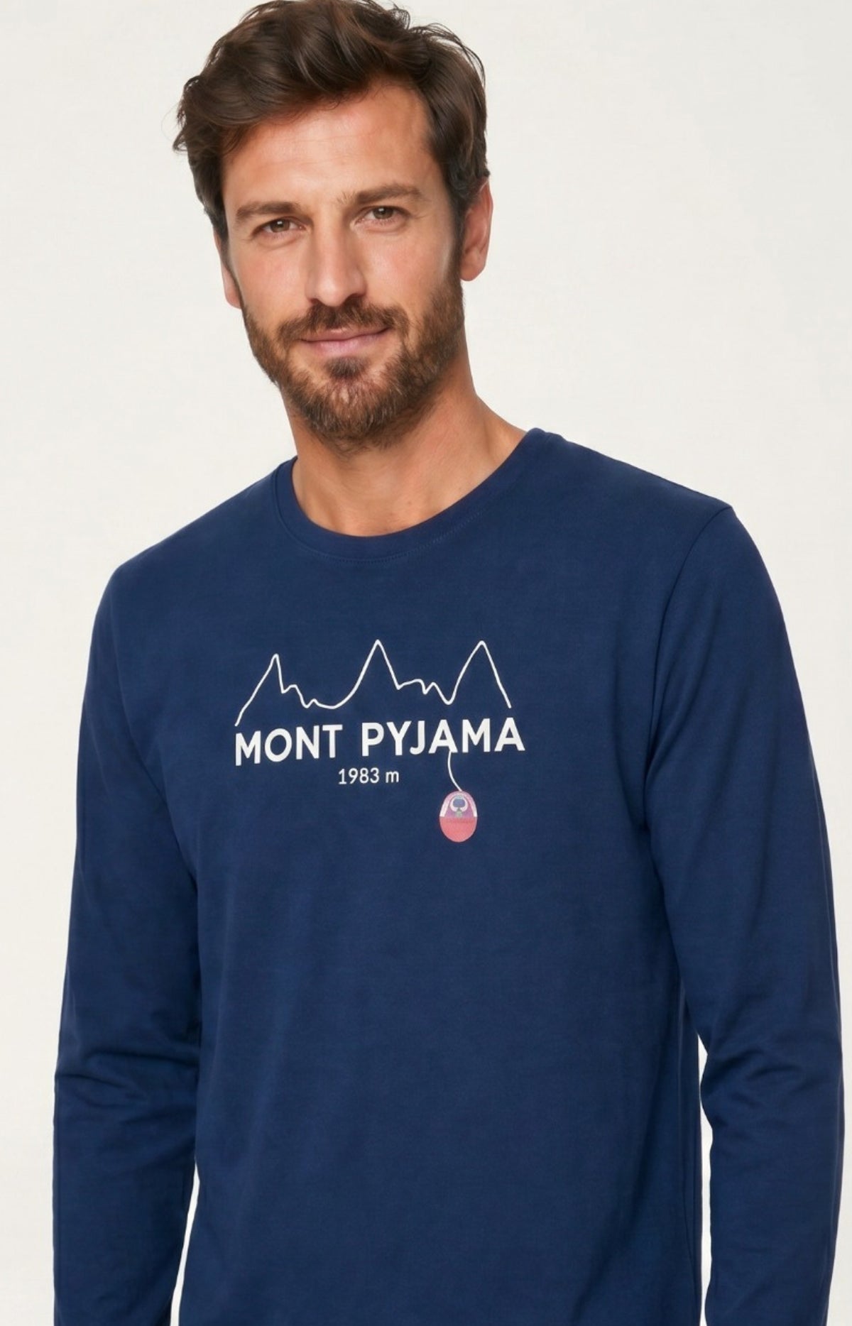 Pyjama en jersey de coton épais Homme Rêves au sommet blanc 2