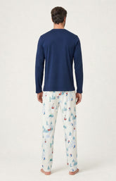 Pyjama en jersey de coton épais Homme Rêves au sommet blanc 7