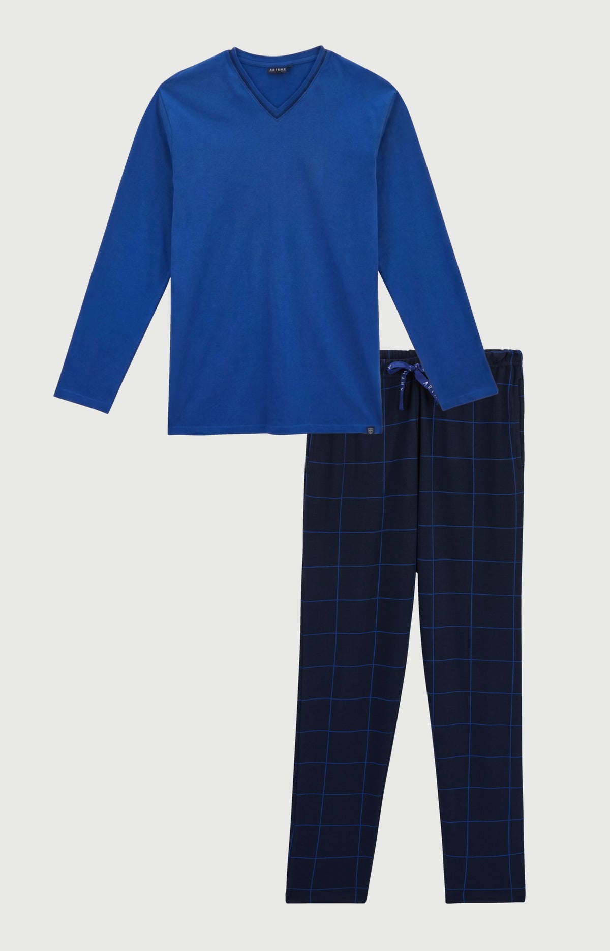 Pyjama en jersey de coton épais Homme Windsor marine 3