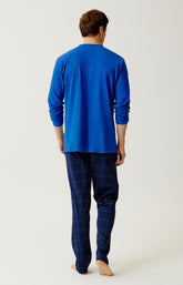 Pyjama en jersey de coton épais Homme Windsor marine 5