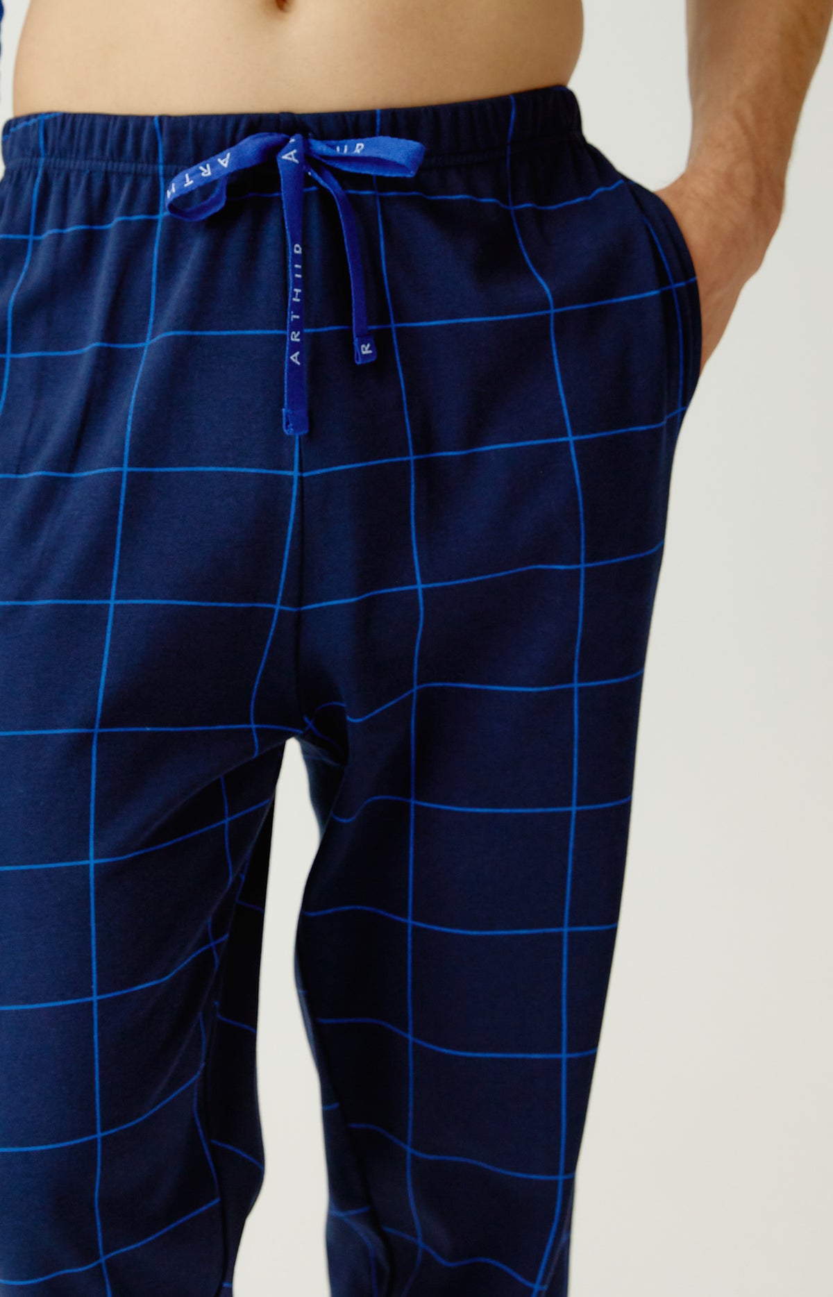 Pyjama en jersey de coton épais Homme Windsor marine 8