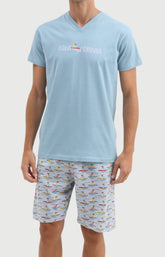 Pyjashort Homme Canifornia en jersey de coton léger 1