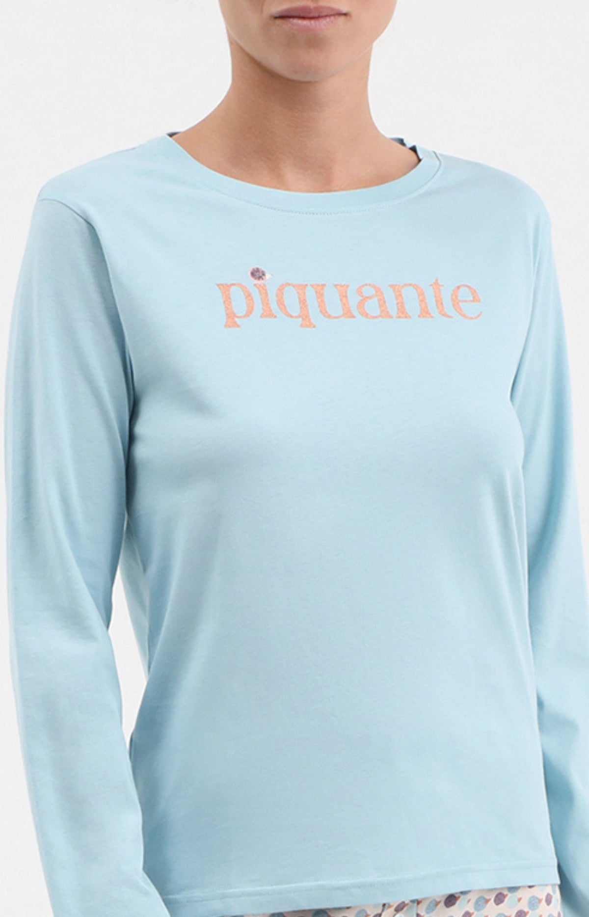 Pyjama long femme bleu hérisson 2