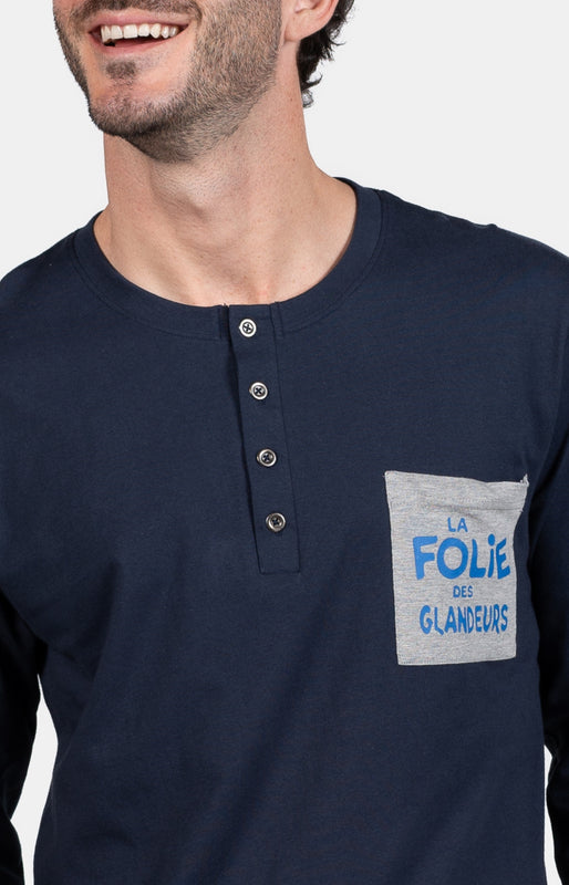 Pyjama long Homme La folie des glandeurs Gris 2