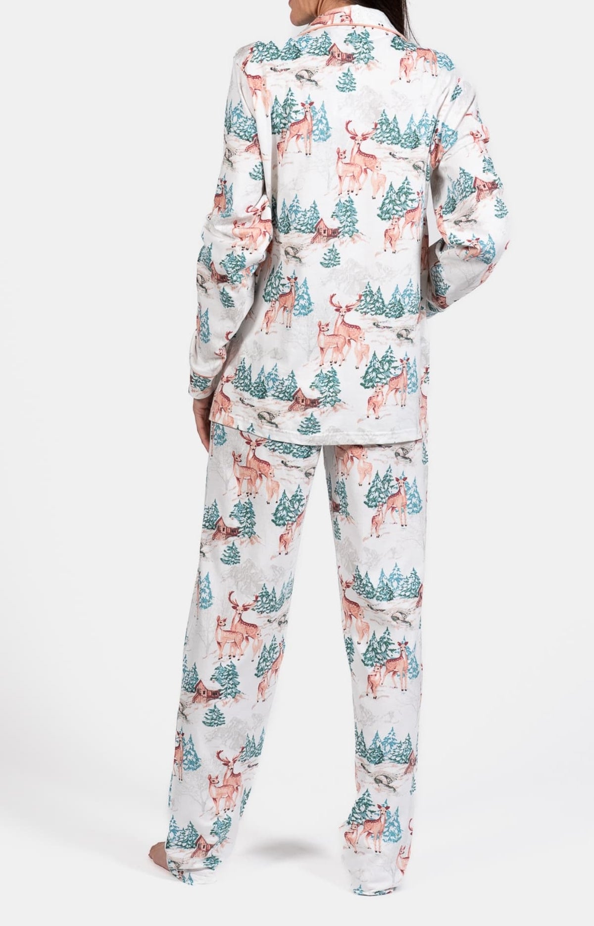 Pyjama boutonné Femme biche Blanc 6