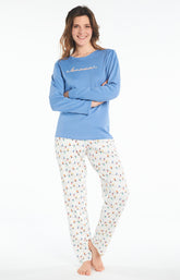 Pyjama long Femme Ampoule Blanc et Ivoire 2