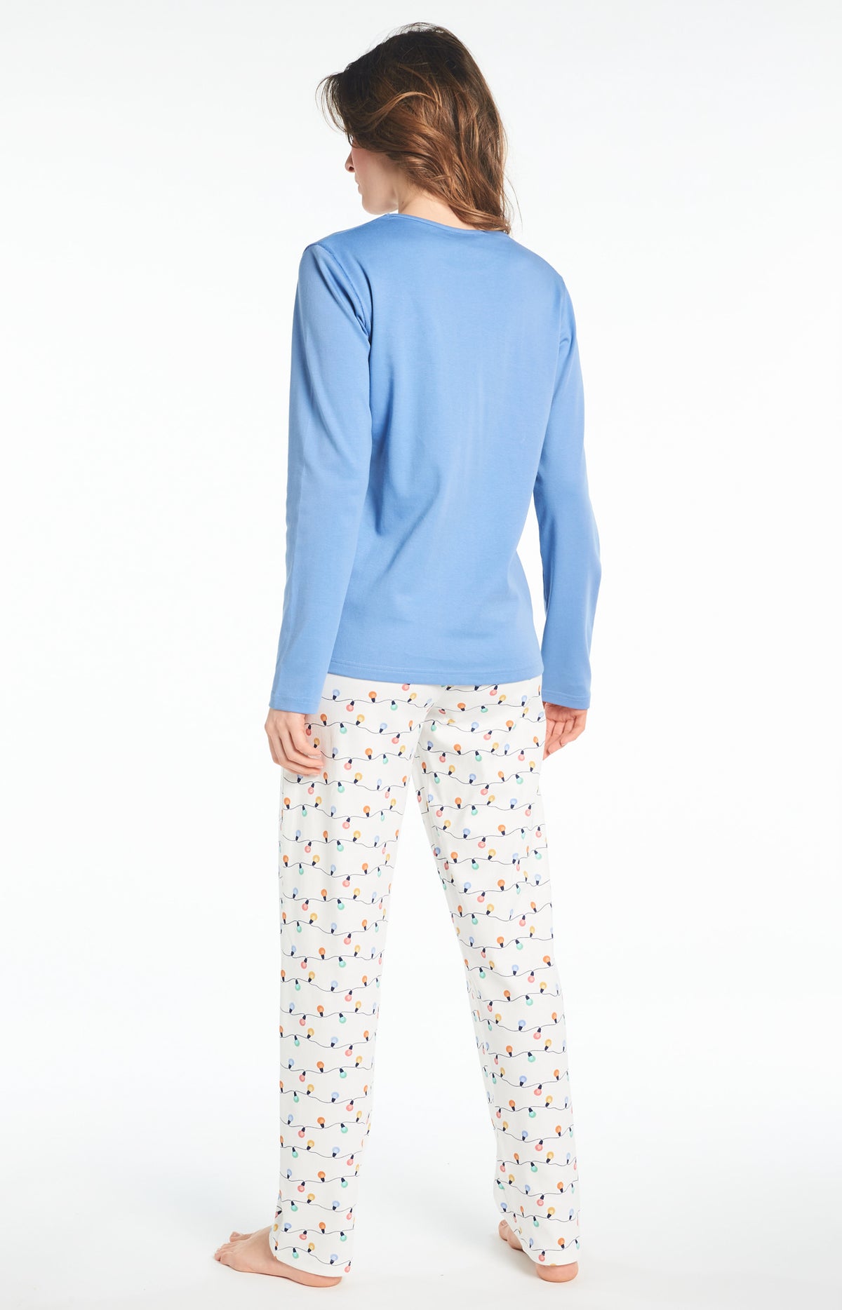 Pyjama long Femme Ampoule Blanc et Ivoire 5