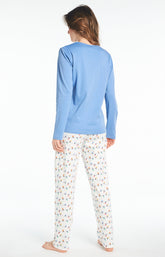 Pyjama long Femme Ampoule Blanc et Ivoire 5