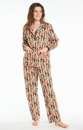 Pyjama long Femme Teddy Blanc et Ivoire 9