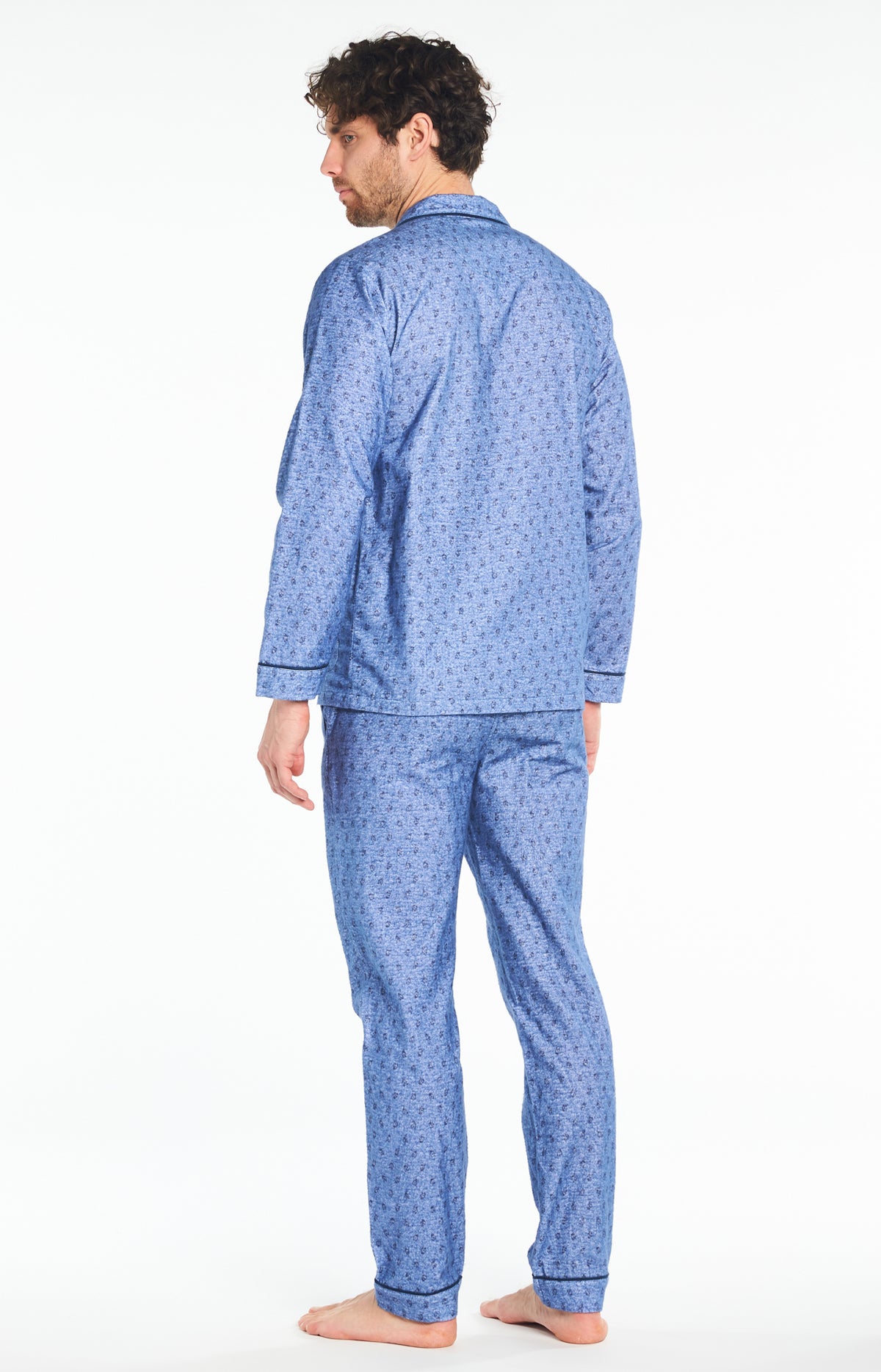 Pyjama Homme long Homme Pilou Clock Bleu 5